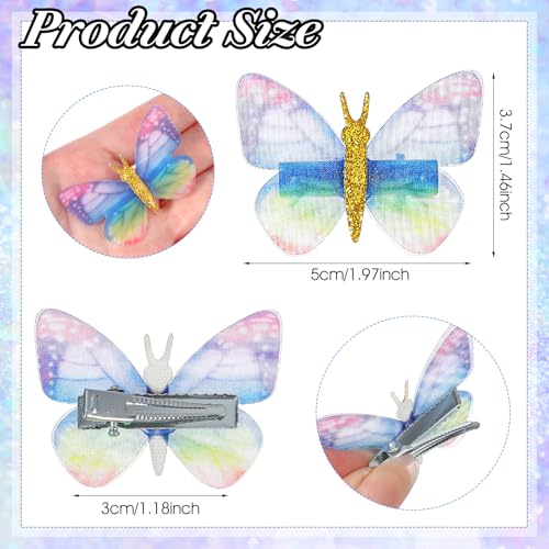 20 pinzas de mariposa coloridas para cabello miniatura 2