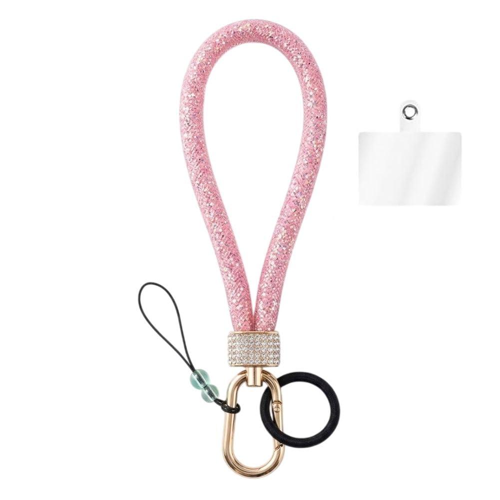 Luxury Crystal Wrist Strap Mobile Charm – Glitter Hand Strap with Rhinestone Ring Holder, Detachable Phone Lanyard for iPhone, Smartphones, Keys & Bags-image-14