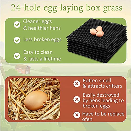 Almohadillas lavables para anidar pollos, alfombrillas de césped artificial para gallineros y cajas de anidación, soporta la puesta de huevos de gallinas