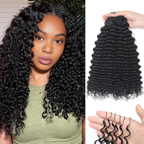 Human Crochet Hair for Black Women 16 Inch 200g Deep wave Crochet...