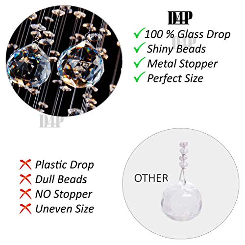 Image of Crystal Glass Ceiling Lamp Stainless Steel Chandelier with Glass Bead &Sparkling K9 Crystal Chandelier 6 Yellow Light A6-Corded-electric