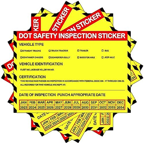 Daily Inspection Sticker 12 x 4.75 x 3.5 inch Annual Inspection Stickers Self Adhesive Vinyl ...