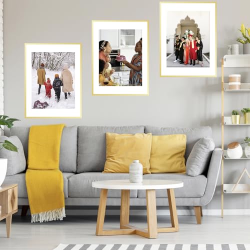 Image of JCJMY 22x30 Picture Frame with 18x24 Mat, Display Photo 18x24 with Mat or 22 x 30 Without Mat, Wall Hanging Large 22 by 30 Poster Frame with Plexiglass, Gold