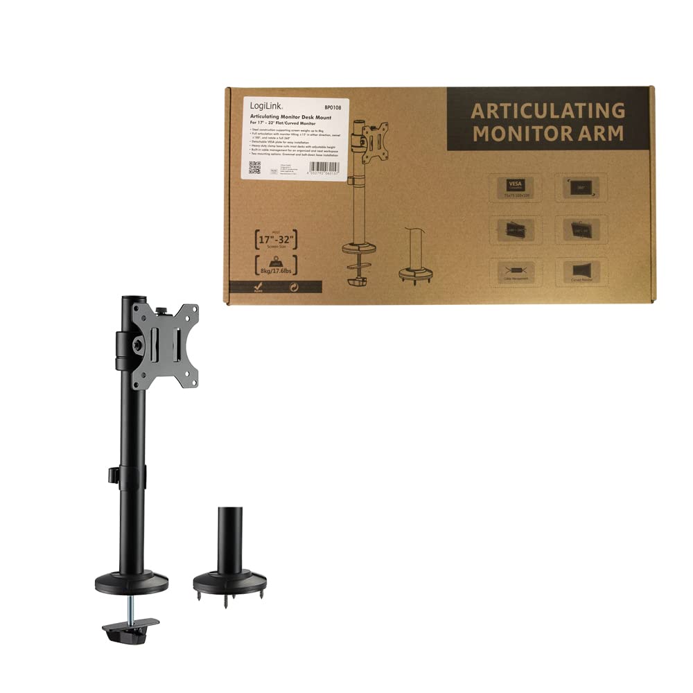 LogiLink BP108 - Supporto per monitor da 17-32", in acciaio