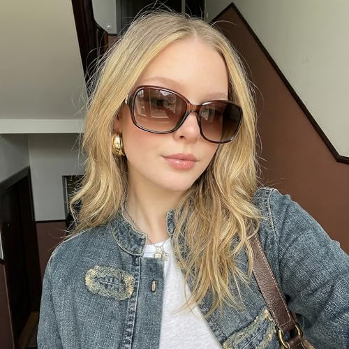 Image of SIPHEW Women's Polarized Sunglasses w UV400 Protection,Classic Sun Glasses | Vintage Sunnies,Wraparound Shade,Lightweight & Comfortable,Big Sunnies eyewear,Driving,Outdoors