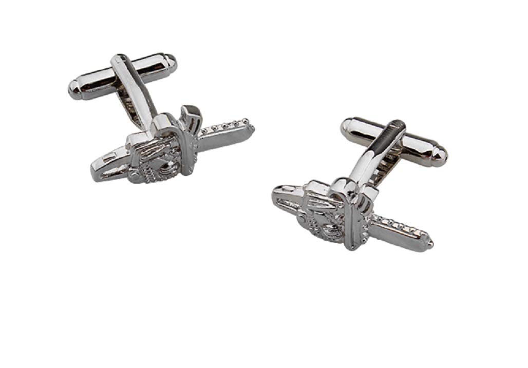 mrcuff Chainsaw Lumberjack Chain Saw Pair Cufflinks in a Presentation Gift Box & Polishing Cloth-picture-34