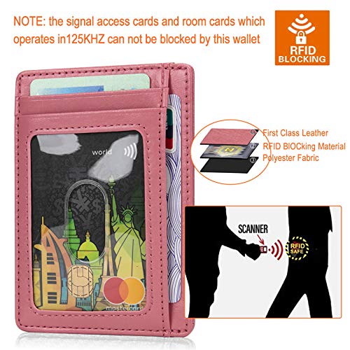 Image of GH GOLD HORSE Slim RFID Blocking Card Holder Minimalist Leather Front Pocket Wallet for Women | Slim