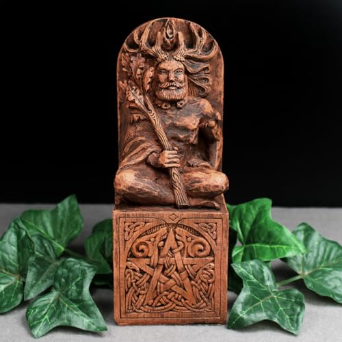 Estatua Cernunnos Dios Cornudo Wicca 8 Pulgadas miniatura 2