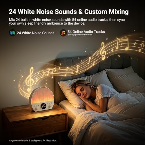 Image of NEEWER NF03 Sunrise Alarm Clock Smart Wake Up Light, AI App Control, Timer