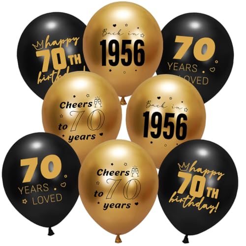 70th Birthday Balloons Black Gold 40PCS for Men or Women Birthday Party Decrations