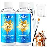 Air Dry Clay Glaze, 6.8 OZ/200ml High Gloss Varnish, Protective Sealant to Prevent Cracking & Scratching While Providing a Gloss Glaze Effect - for Ceramics, Wood, Acrylic Painting and Crafts (Gloss)