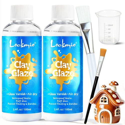 Air Dry Clay Glaze, 6.8 OZ/200ml High Gloss Varnish, Protective