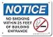 No Smoking Within 25 Feet of Building Entrance Sign, 7