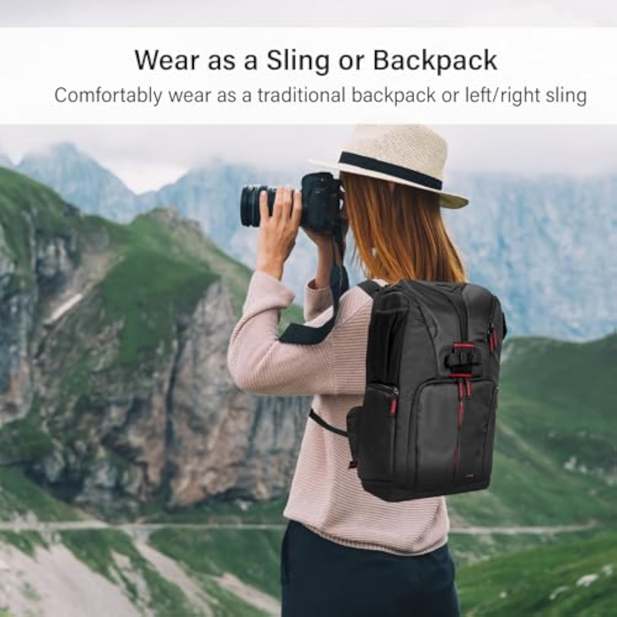 Photographers Sling Backpack for Cameras and Accessories
