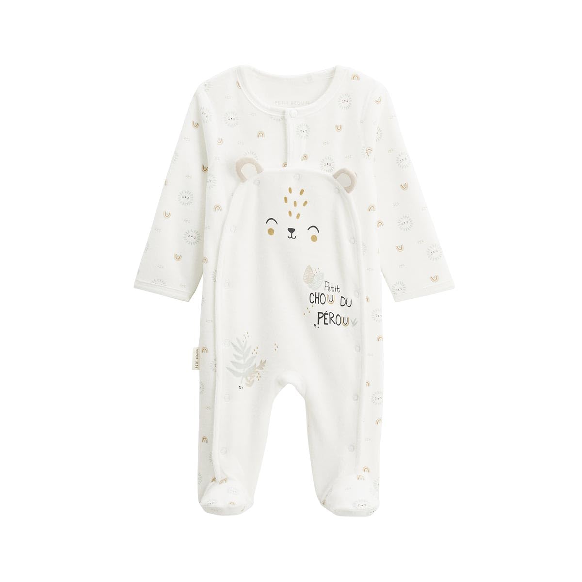 Petit Béguin - Pyjama bébé en velours ouverture pont Mon Petit Chou du Pérou