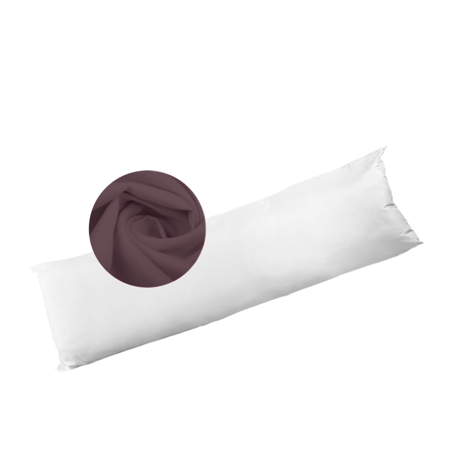 Sleep&Snuggle Bolster Pillow Hollowfibre Filled with Free Pillowcase Hypoallergenic Soft Long Pregnancy Pillow for Side Sleeper, Back, Neck, Maternity Support Full Body Pillow (Brown, Single 3Ft)