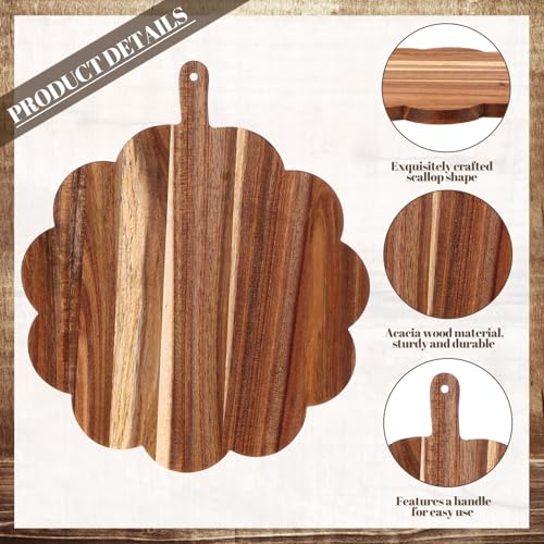 Tabla de cortar cuadrada de madera de acacia 35.99x34.03x1.60 cm miniatura 4