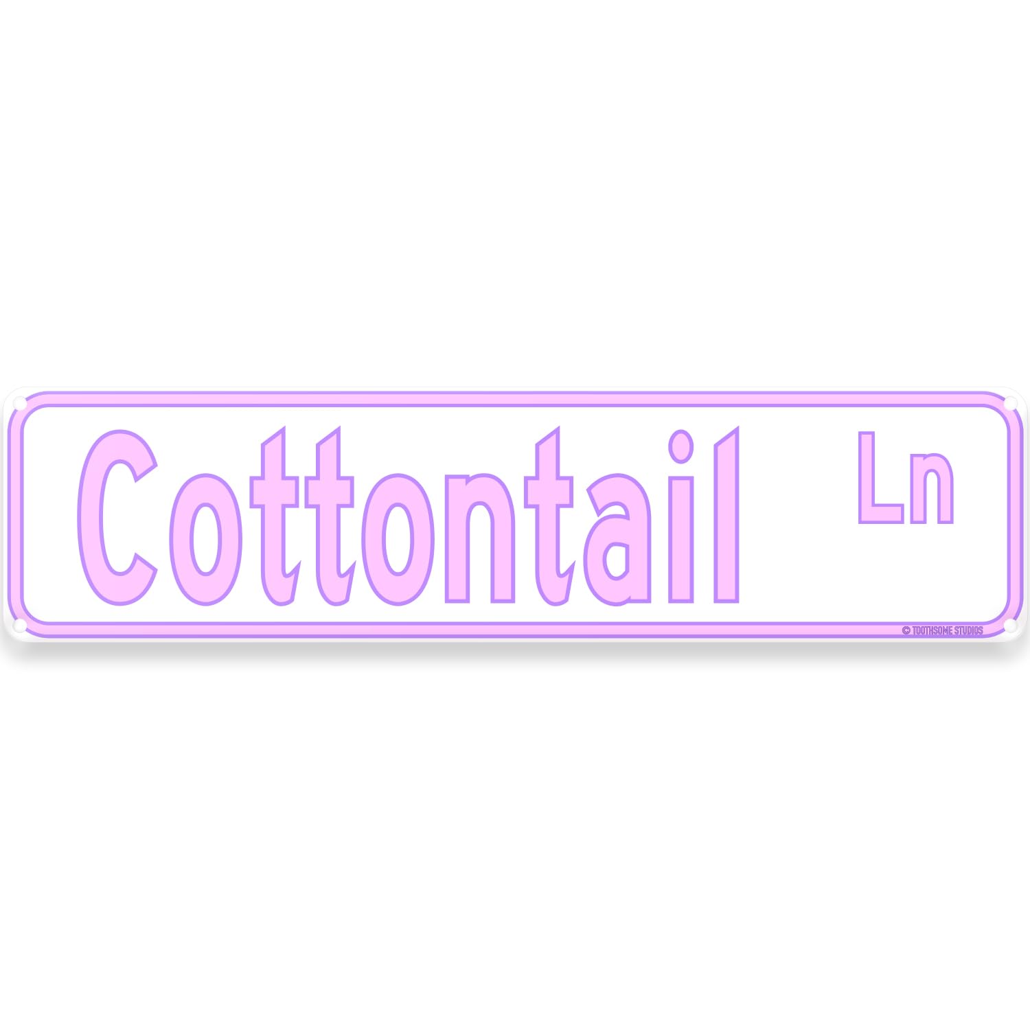 Cottontail Lane Easter Theme 16" x 4" Tin Street Sign Easter Sunday Theme Cute Pastel Home Decor Wall Decoration (CottontailStreet)