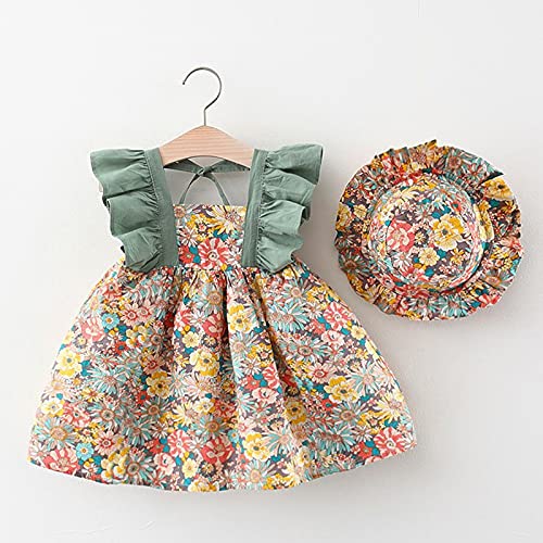 Toddler Baby Kids Girls Strawberry Print Dress Hat Outfits Clothes Puffy Short Dresses for Girls s Birthday2
