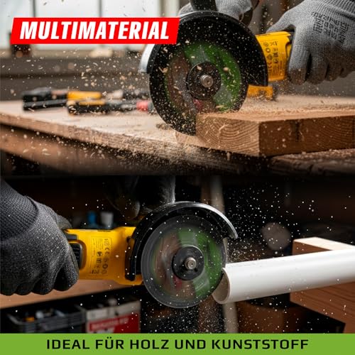 Trennscheibe Holz 125 mm - Multi Hartmetall Trennscheibe für Winkelschleifer - Holztrennscheibe für Holz (mit Nägeln), Kunststoff, Plastik GRAFF Termit
