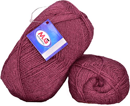 Image of M.G ENTERPRISE Sunrise Rosewood (400 gm) Wool Ball Hand Knitting Wool /Art Craft Soft Fingering Crochet Hook Yarn, Needle Knitting Yarn Thread Dyed