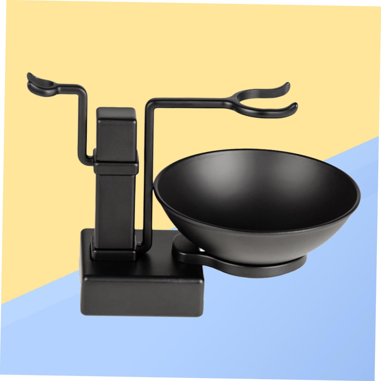 FRCOLOR 2stücke Teiliges Rasier-set Metall Rasierständer Und Rasierschale Schwarz Für Männer Platzsparend Und Praktisch Für Organisiertes Badezimmer