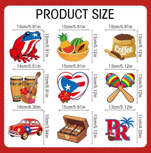 Image of Puerto Rico Party Decorations - 9 Pcs Happy Birthday Centerpieces