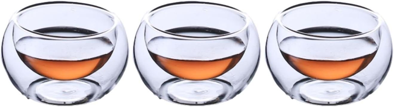 Upgrayd Double Wall Espresso, Sake, Tea Shot Glasses - 20ml Set of 3