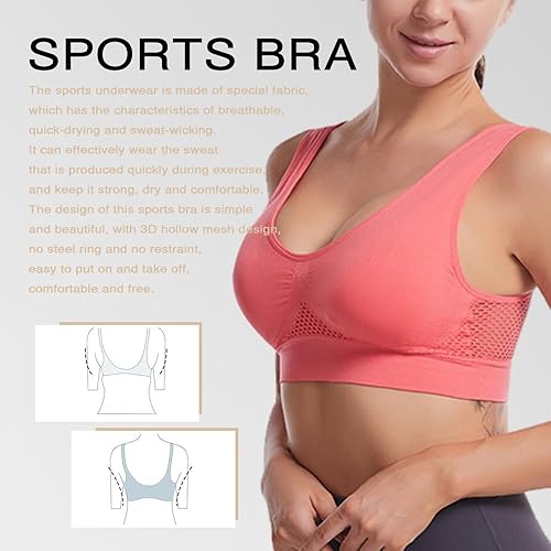 Miniatura 3 de Wegodal Sujetadores transpirables para mujer, brasier de aire transpirable y fresco, sin costuras, sin costuras, brasier cómodo