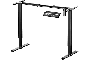 47.2" Electric Stand Up Desk Base Workstation with Adjustable Legs