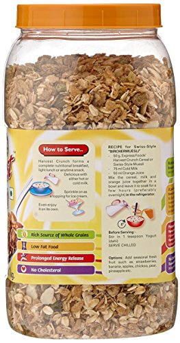 Image of Express Foods Harvest Crunch Breakfast Cereal, No Added Sugar Jar, 1kg