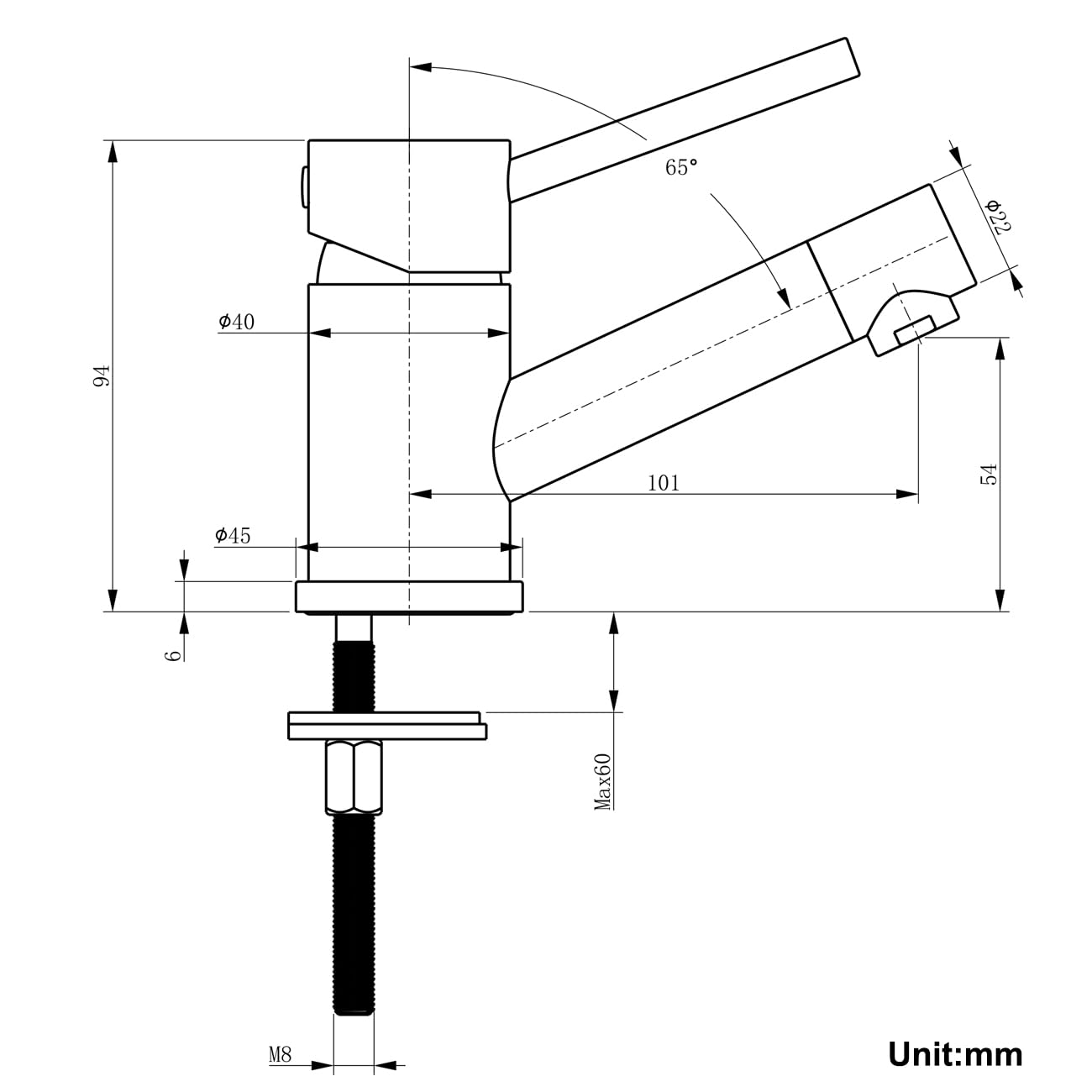 Tondiy Mitigeur Lavabo Bec Bas Chromé – Robinet Monocommande Pour Petit Évier Ou Lavabo D'Angle, Mousseur Démontable, Acier Inox SUS304