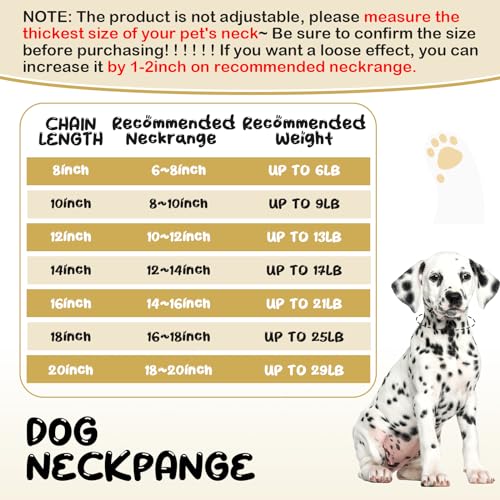 Image of LEIFIDE Dog Chain Collar Diamond Link Puppy Collar 12 mm Wide Dog Necklace Metal Cat Chain Pet Crystal Necklace Jewelry Accessories for Small Medium Large Pet(8 Inch,Gold, AB Color)