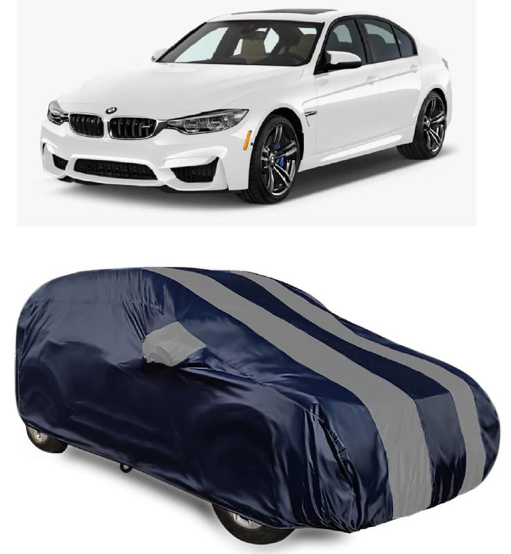 Presents UV Heat Protection & Water Resistant Car Cover for BMW 320D All Year Models (Grey)|Car Accessories