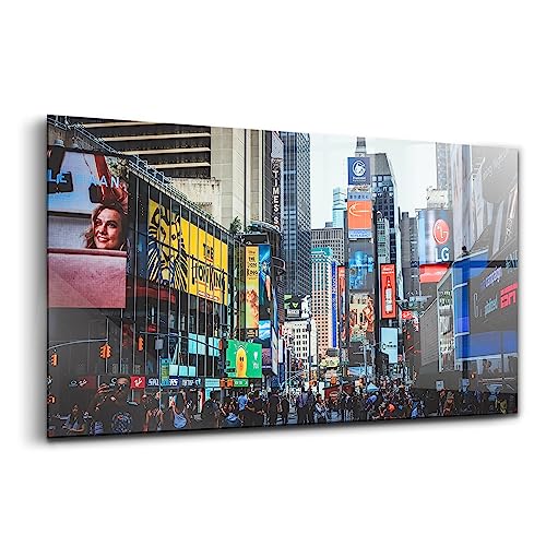 Peinture sur verre New York pour decorer le salon avec le tableau innovant Wallfluent 100x50cm