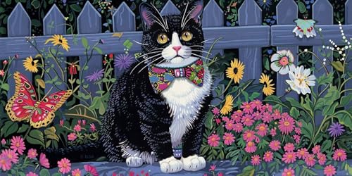 Diamond Painting Chat et Papillon 5D Kit Grand Format 80x160cm