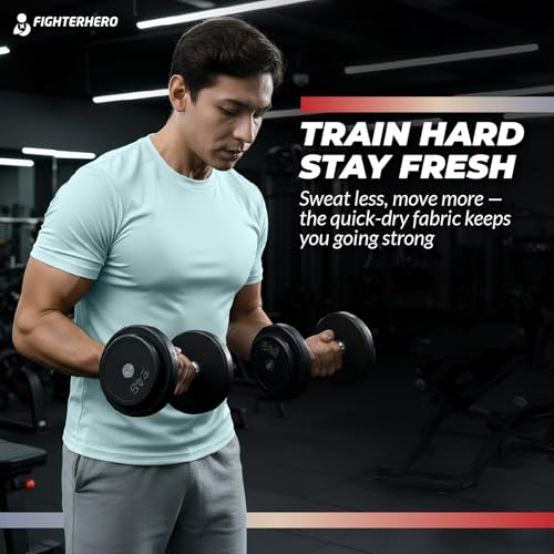 Image of Gym T Shirts for Men Workout | Sports Tshirt for Man | Running Mens T-Shirts | Polyester Men's T Shirt | Quick Dry fit Training Active Wear | Badminton Football Jersey Tshirts