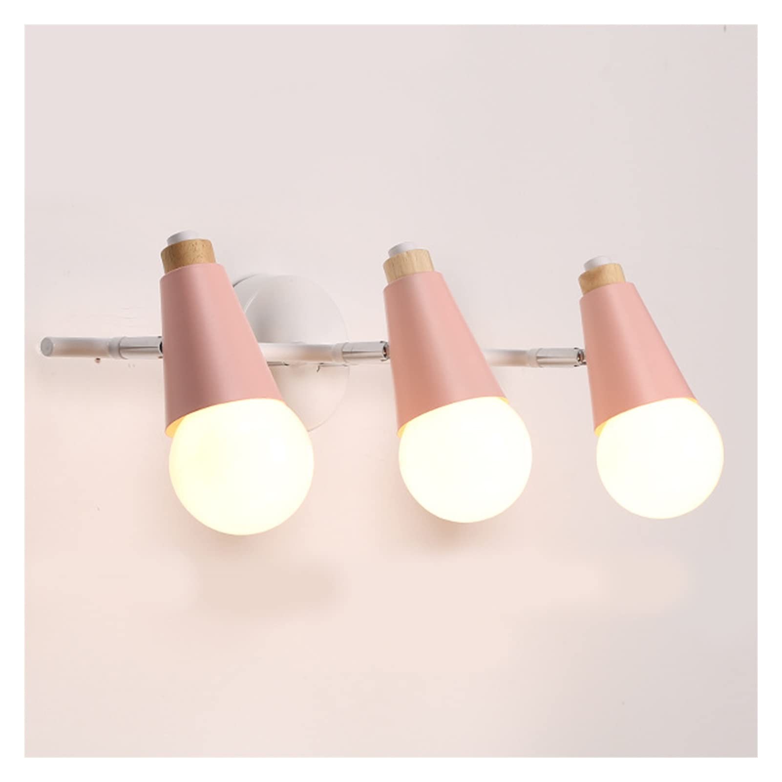 SXSCARKX Wall Lamps & Sconces Three Heads Lamp, 3-Light Nordic Lights Fixtures Macaron Lampshade E27 Spotlights Modern Sconce Mounted Lighting for Bedroom, Living Room, Lightin