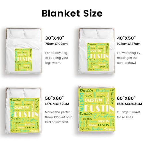 Personalized Blankets for Kids with Names Customized Blankets with Name for Adult Custom Blanket Gift for Birthday Christmas Valentines Day Gift