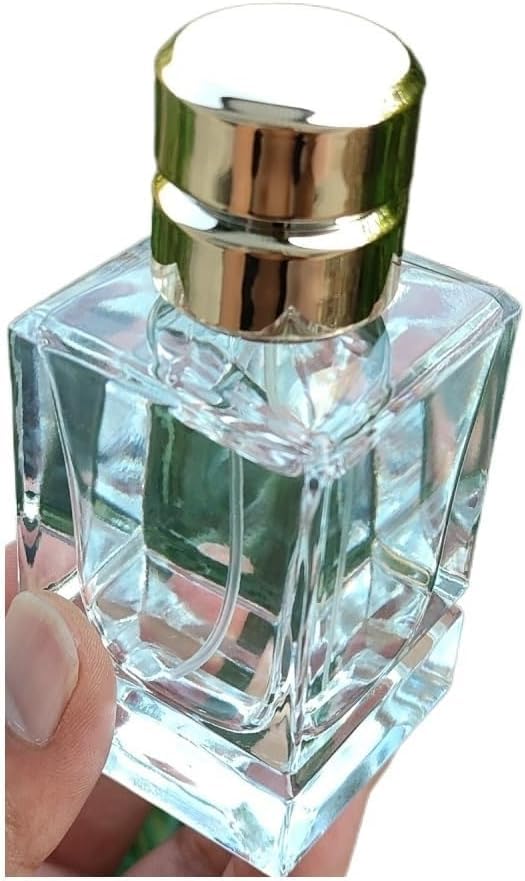 Mini Bottiglie Di Profumo Da Viaggio, Atomizzatore Di Profumo 1PC 50ml Bottiglia Di Profumo Quadrata Crysta Fondo Spesso Bottiglia Di Profumo Spray In Vetro Bottiglie Riutilizzabili Ricaricabili