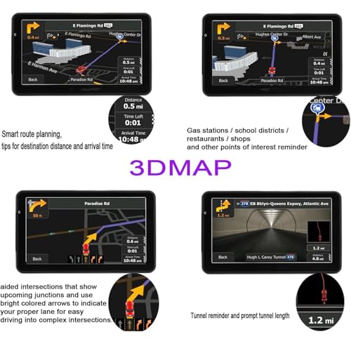 GPS Navigation for Car, Latest 2025 Map 7 inch Touch Screen Car GPS, Voice Turn Direction Guidance, Support Speed and Red Light Warning, Pre-Installed North America Lifetime map Free Update - Image 6