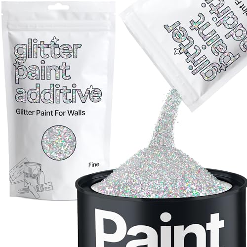 Hemway Additif de peinture à paillettes fines 0,4 mm pour murs et plafonds 100 g, argent