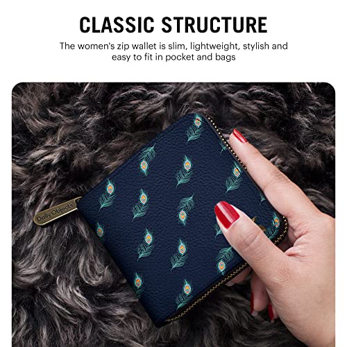 Image of DailyObjects Women's Zip Wallet | Made with Vegan Leather Material | Carefully Handcrafted | Holds up to 8 Cards | Slim and Easy to Fit in Pocket | Coin Pocket with Button Closure