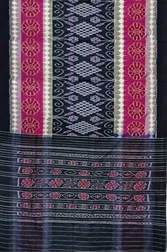 Image of Odisha Sambalpuri Handloom Ikat Women's Cotton Saree, Odisha Handloom Handmade Pure Cotton Khandua Saree, Ikkat Orissa Traditional Handloom Saree Without Blouse