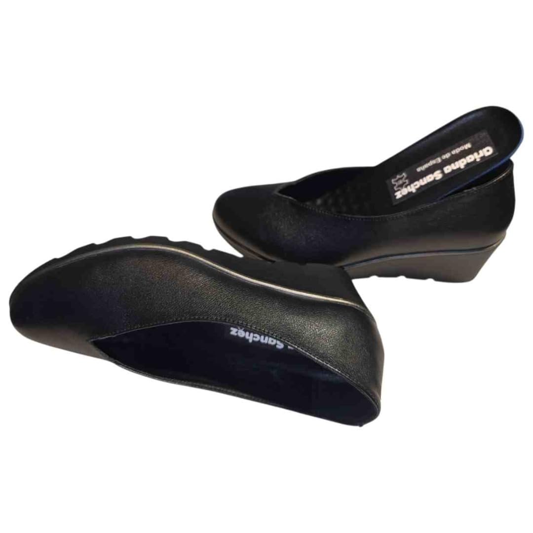 Zapatos Salón Mujer Vesta Cuña Plataforma, Cómodos, Azafatas, Trabajo. Calzado de Piel Fabricados en España Cuña Media 5cm