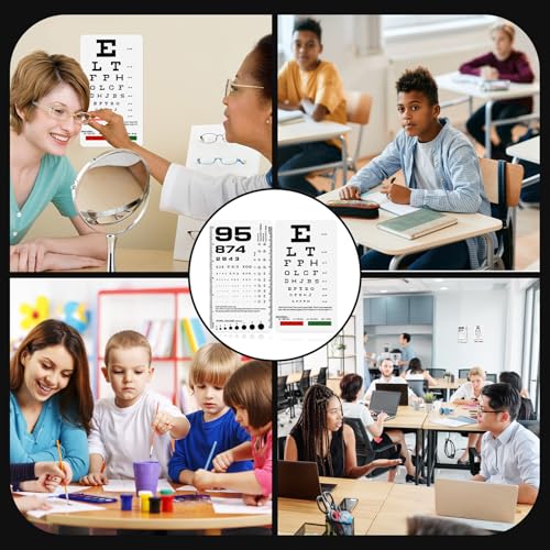 Image of Pocket Eye Chart - Snellen & Rosenbaum Chart for Eye Exams | 6.5x3.5 Inches Handheld Plastic Low Vision Card (2 in 1)