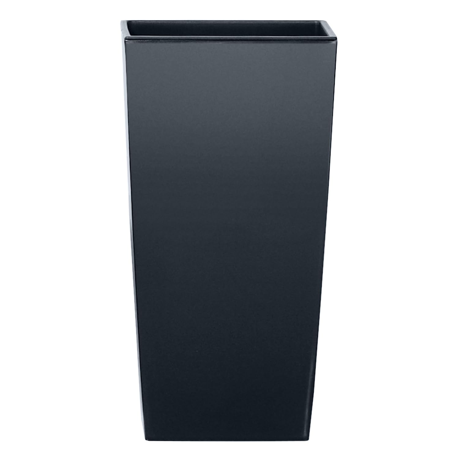 IMJ-Global Pot de fleurs pour plantes Fleurs DURS H50 Lisse pour intérieur et extérieur, carré, style moderne, en plastique, pour balcon, couleur gris anthracite, 26,6 L, 26,5 x 26,5 x 50 (H) cm