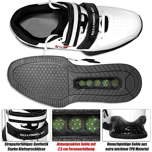 Raigeki Fitness Gewichtheberschuhe (+ Trainingspläne) Performance Squat Shoes für Gewichtheben Kniebeugen Powerlifting Krafttraining - Damen und Herren