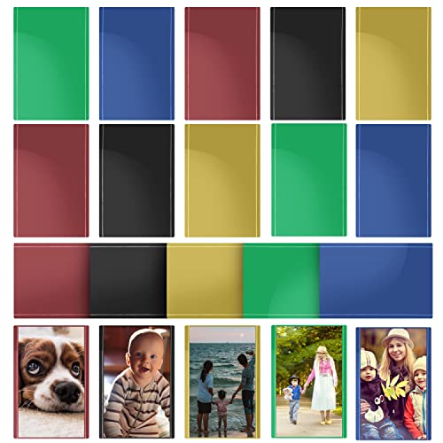 BELLE VOUS Pack de 20 Marcos de Fotos Magnético Colores Mixtos para Refrigerador Para Fotos de 2 x 3,5 Pulgadas (5 x 9 cm) Marcos Fotos para Collage, Refrigerador y Superficies de Metal