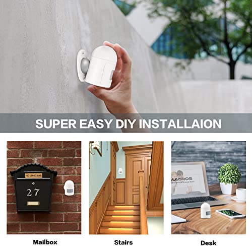 Emacros Wireless Driveway Alarm, Motion Sensor Alarm 500 Ft Range Extra Loud Chimes Weatherproof Home Security Alarm System Protect Indoor/Outdoor Property-1 Receiver And 2 Sensors #TOP4